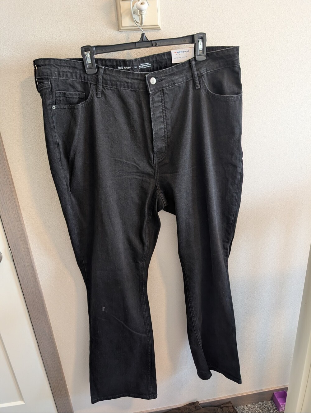 Old Navy Woman's Size 20 Black Extra High Rise Kicker Bootcut Denim Jeans New